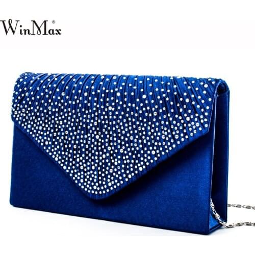 Winmax Women New Rhinestone Fashion Party Evening Bags Phone Purse Bag Ladies Clutch Evening Bag Bridal Handbags Bolsas Feminina