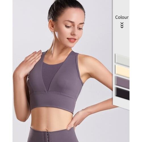 Womens Full Support High Impact Wireless Mesh Bra Sports Bra Workout Tops for Women