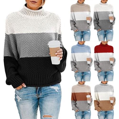Womens Sweater Pullovers Knitted Turtleneck Sweater Women Autumn Winter Fashion Clothes Large Size Long Sleeve Tops Female