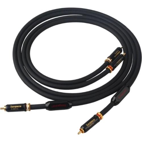 1 Pair 7N Single Crystal Copper Audio RCA Audio Cable