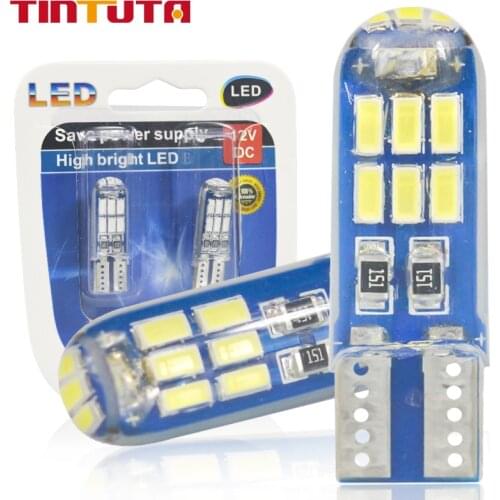 1PC T10 Strobe LED W5W T10 LED Flash LED 194 168 W5W Silica gel 15SMD Led Parking Bulb Auto Wedge Clearance LampCANBUS Silic