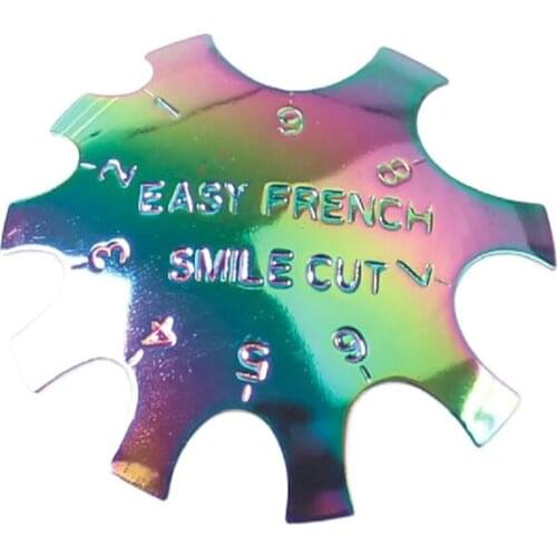 1 V-Line FRENCH Trim CUTTER Smile Template Holographic Stainless Oval/Edge/Triangle/Arc Nail DIY Equipments Nailart Trimmer TM01