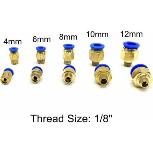 10 PCS Pneumatic fittings 1/8'' Thread 4mm 6mm 8mm 10mm 12mm Tube OD. PC4-1 PC6-1 PC8-1 PC10-1 PC12-1 Male Straight Connector