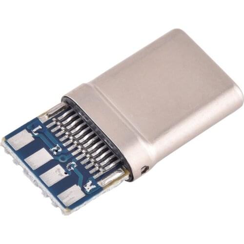 10PCS USB 3.1 Type C Connector 24 Pin Male Socket Fast Charging+Audio Module receptacle adapter to solder wire & cable PCB Board