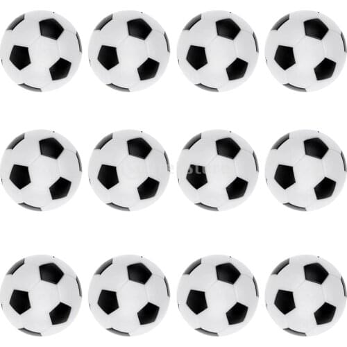 12pcs 36mm Black and White Soccer Table Foosball Balls Footballs Replacement Balls Table Game Accessories