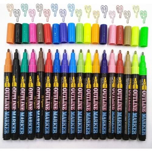 18 Pack Paint Markers Waterproof Oil-Based Painting Marker Pen Set for Rocks Painting, Wood, Fabric, Plastic, Canvas, Glass