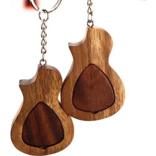 2 Pcs Wooden Guitar Picks with Box Wood Picks for Acoustic Electric Guitars Plectrum Bass Ukulele Musical Instrument Tool