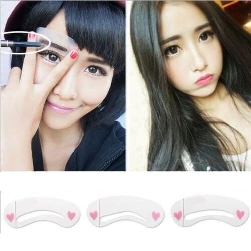 3Pcs/lot Clear Durable Eyebrow Drawing Template Assistant Card Brow Make-Up Stencil 5WHH 7GRB