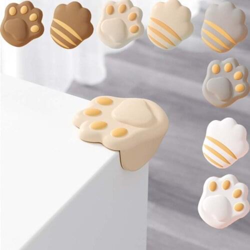 4Pcs Child Baby Cartoons Cat Safety Silicone Protector Table Corner Edge Protection Cover Children Anticollision Edge & Guards