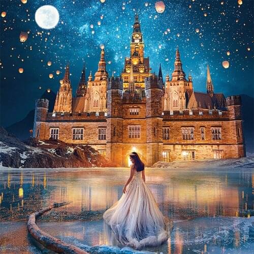 New product DIY5D full circle/full square diamond painting castle and princess cross stitch mosaic home decoration