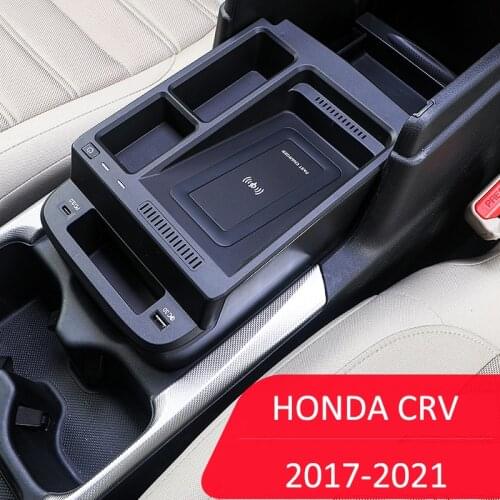 Car Wireless Charger For Honda CRV 2017 2018 2019 2020 2021 15W Cigarette Lighter Installation Mobile Phone Fast Charging plate