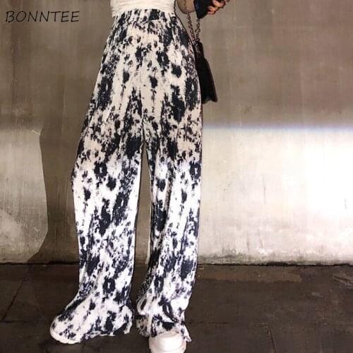 Tie Dye Pants Women Baggiest Loose Casual Summer Classic Pockets Vintage Streetwear Joggers Pantalones College Fashion Leisure