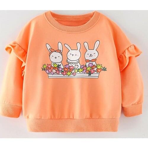 1-7Y Infant Kids Sweater Hoodies Girls Brand 2020 Sweatshirts Baby Girl Clothes 100% Terry Cotton Cute t-shirt Tee Spring Blouse