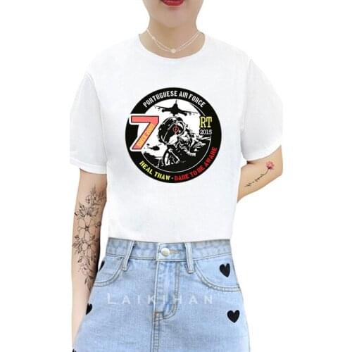 Portuguese Air Force Organization Close Air Support Military Women Harajuku Tshirt Short Sleeve Ladies Summer Female T-shirt