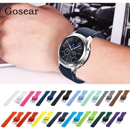 Gosear Silicone Soft Replacement Watch Band Strap Bracelet Wristband for Samsung Gear S3 S 3 Frontier Classic Wrist Strap Belt
