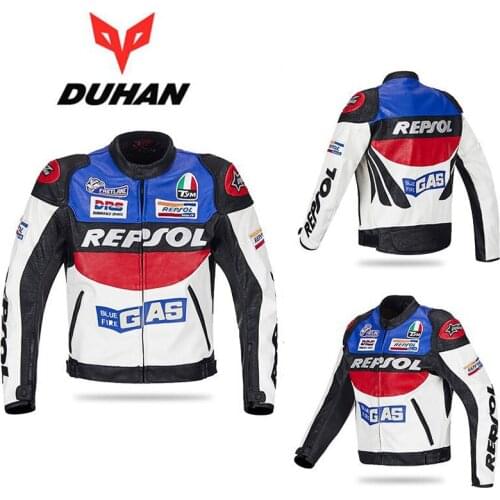 Classical DUHAN Cross-country Motorcycle Jacket windproof waterproof Motorbike Jackets made of PU polyurethane with CE protect