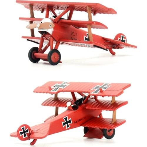 Collectible 1/72 scale diecast metal hobby Fokker Dr.I Triplane fighter finished alloy WW1 aircraft Red Baron model