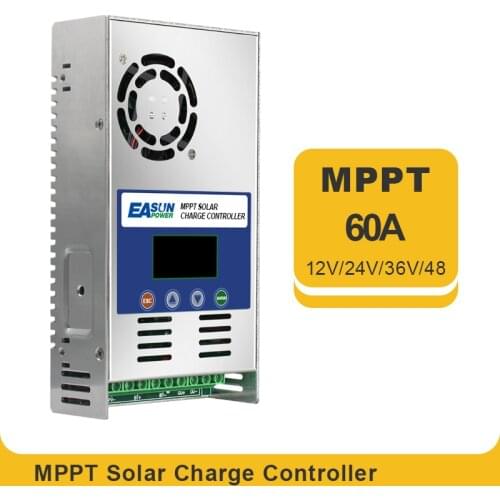 MPPT Solar Charger Controller 60A Discharge Controller 12V 24V 36V 48VAuto for Max PV 190VOC Lead Acid Lithium Battery