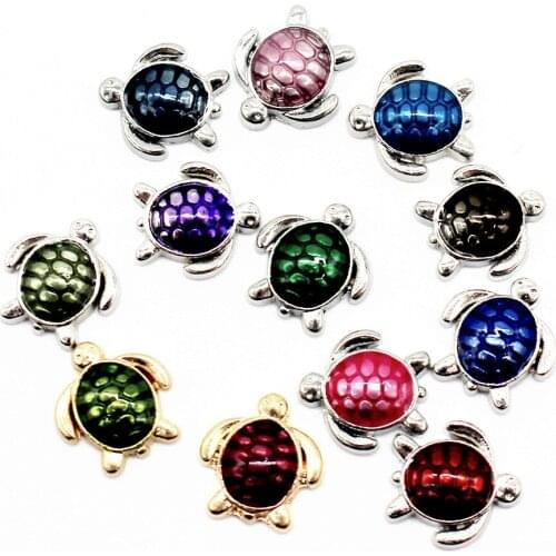 Hot Selling 10Pcs/Lot Tortoise Floating Charms Living Glass Memory Locket DIY Jewelry