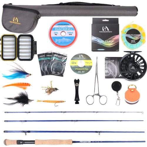Maximumcatch Maxcatch Saltwater Fly Fishing Full Kit Fly Fishing Rod 8-12wt CNC-machined Aluminum Fly Reel