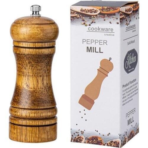 Salt and Pepper Grinder Wooden Adjustable Manual Spice Grinder Salt Shaker Pepper Mill Kitchen Cooking Tools