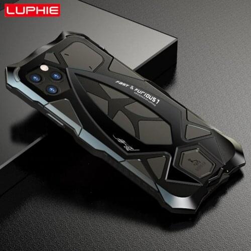 LUPHIE Metal Full Protect Armor Case For iPhone 12 11 Pro Max Mini XS XR 7 8 Plus SE 2020 Luxury Shockproof Aluminum Cover Funda