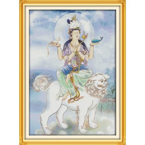 Amoti Kwan-yin cross stitch kit people 18ct 14ct 11ct count print canvas stitches embroidery DIY handmade needlework