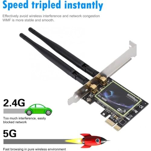 Desktop PCI Wifi Adapter Dual Band 600Mbps PCI-E Wireless Network Card 2.4G/5GHz PCI Express Ethernet WiFi Adapter