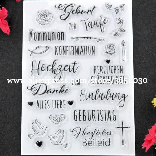 German Danke GEBURTSTAG einladung Scrapbook DIY photo cards rubber stamp clear stamp transparent stamp 12x17cm 8112633