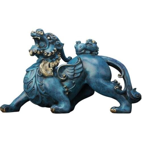 New Copper Pi Xiu statue placed pieces of Feng Shui home decoration hotel office family decoration accessories home decor