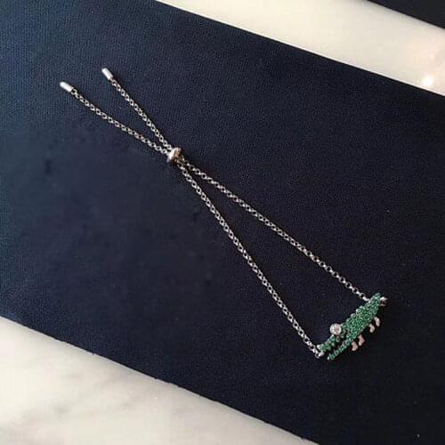 New Arrive Cubic Zirconia Green Little Animal Charm Bracelet Crystal Rhinestone Women necklace Jewelry Gifts for Women