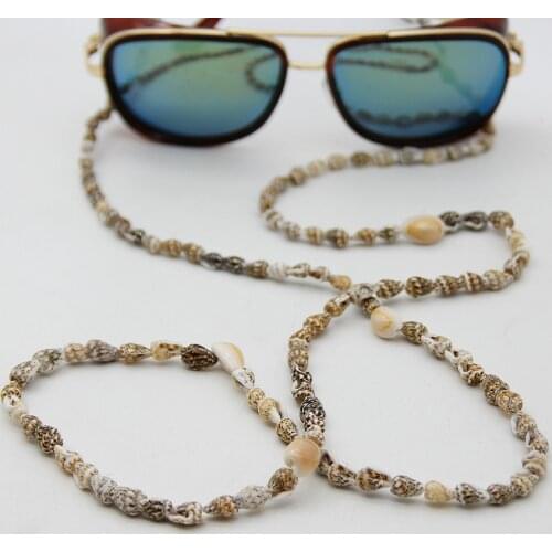 FishSheep New Seashell Conch Glasses Chain Sunglasses Eyewears Cord Holder Boho Natural Shell Beads Eyeglass Strap Rope Lanyard