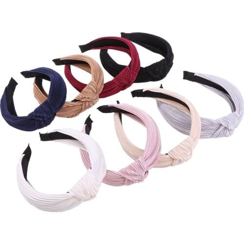 Pleated Fabric Knot Hairband Knotted Headband customized Hair Accessories
