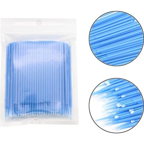 100 Pcs Disposable Colorful Cotton Swab Graft False Eyelash Extension Grafting Tool Eyelash Brush Cleaning Grafted Eyelashes Kit