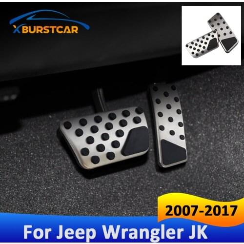 Xburstcar Auto Car Pedals for Jeep Wrangler JK 2007 - 2017 AT Stainless Steel Accelerator Brake Pedal Pads Cover Accessories