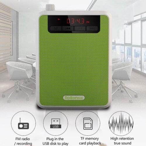 Rolton K300 Megaphone Portable 5W FM Recording Voice Amplifier Teacher Microphone Speaker With Mp3 Player FM Radio Recorder
