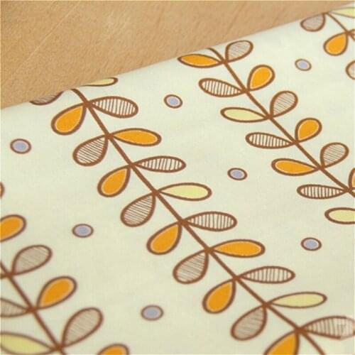 112x50cm Hand-Made DIY Fabric Fresh Yellowish End Branches Twill Cotton Cloth making home decoration
