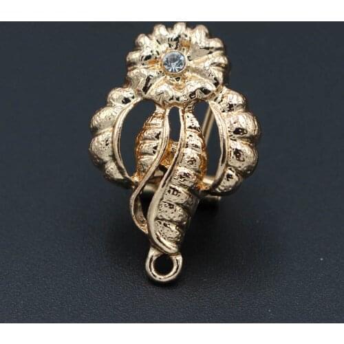 Earrings Post Clip Back Filigree Base Pave CZ Earrings Connector Hang Linkers For DIY African Women Earrings Jewelry Accessories