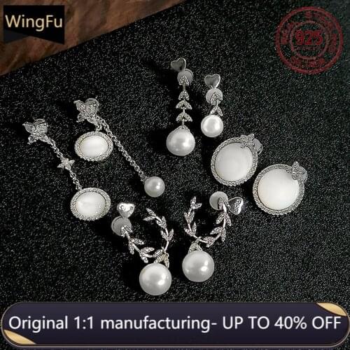 Fashion women cute s925 sterling silver white mother-of-pearl with natural pearl earrings luxury brand monaco jewelry gift