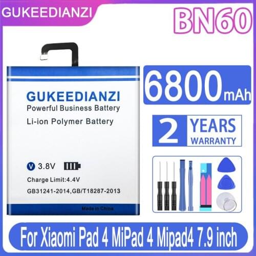 GUKEEDIANZI Replacement Battery BN60 6800mAh For Xiaomi Pad 4 MiPad 4 Mipad4 7.9 inch Pad4 Mipad 4 7.9