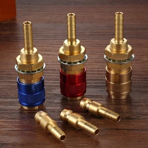6/10mm Hose Connector Water Cooled Gas Welding Torch Quick Fitting Hose Connector Adapter Welding Soldering Supplies