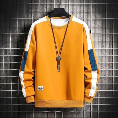 Men New Fashion Hip Hop Long Sleeve Sweatshirts Casual O-Neck Patchwork Pullover Hoody Male Streetwear 6 Colors