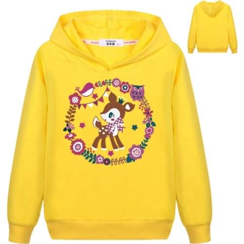 Girls Hoodies 2018 Baby Girl Clothes Spring Children Hoodies Sweatshirt with Cute Animal Flower Deer Kids Long Sleeve Tops