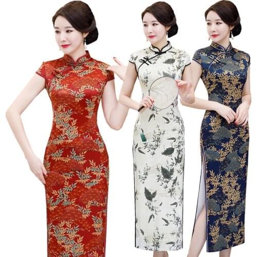 Summer Vintage Women Sexy Slim Cheongsams Dress Vestidos Girl Short Sleeve Qipao Traditional Chinese clothing Plus Size M-4XL