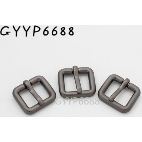 10-30-100pcs 17*16mm 3/8" matte gun color small size pin buckle for purse DIY leather bag belt adjustment buckles
