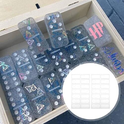 2 Pcs DIY Molds Crystal Epoxy Mold Silicone Domino Game Molds for Children Party DIY Decoration Accessories
