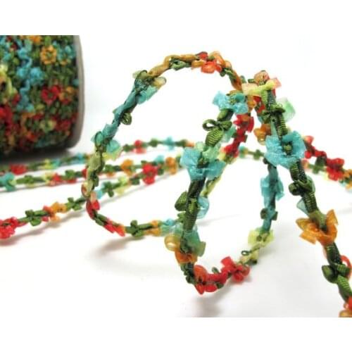 2 Yards Ombre Beanie Shape Color Woven Rococo Ribbon Trim|Decorative Floral Ribbon|Scrapbook Materials|Decor|Craft Supplies