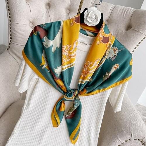 2021 new spring women scarf quality shawl silk fashion scarf headscarf beach sunscreen bag headscarf scarf 90cm*90cm