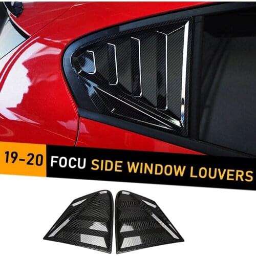 Car Window Side Louvers Vent for Ford Focus ST-LINE Hatchback 2019 2020 ABS Carbon Fiber Style Auto Accessories