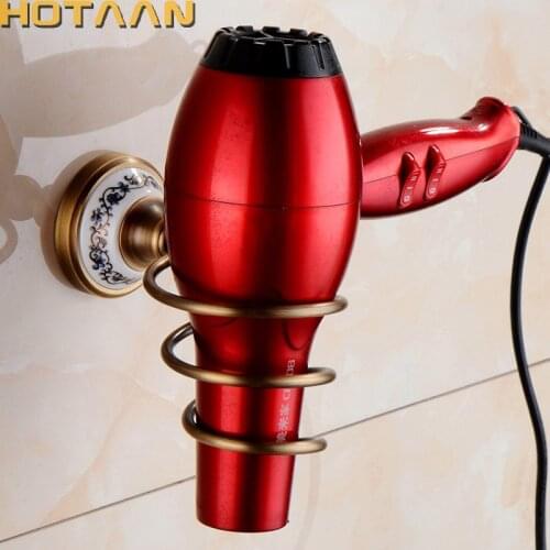 Free shipping 1pc Solid & Anti-rust brass Hair dryer holder Hair dryer rack stand rack shelf YT-11599